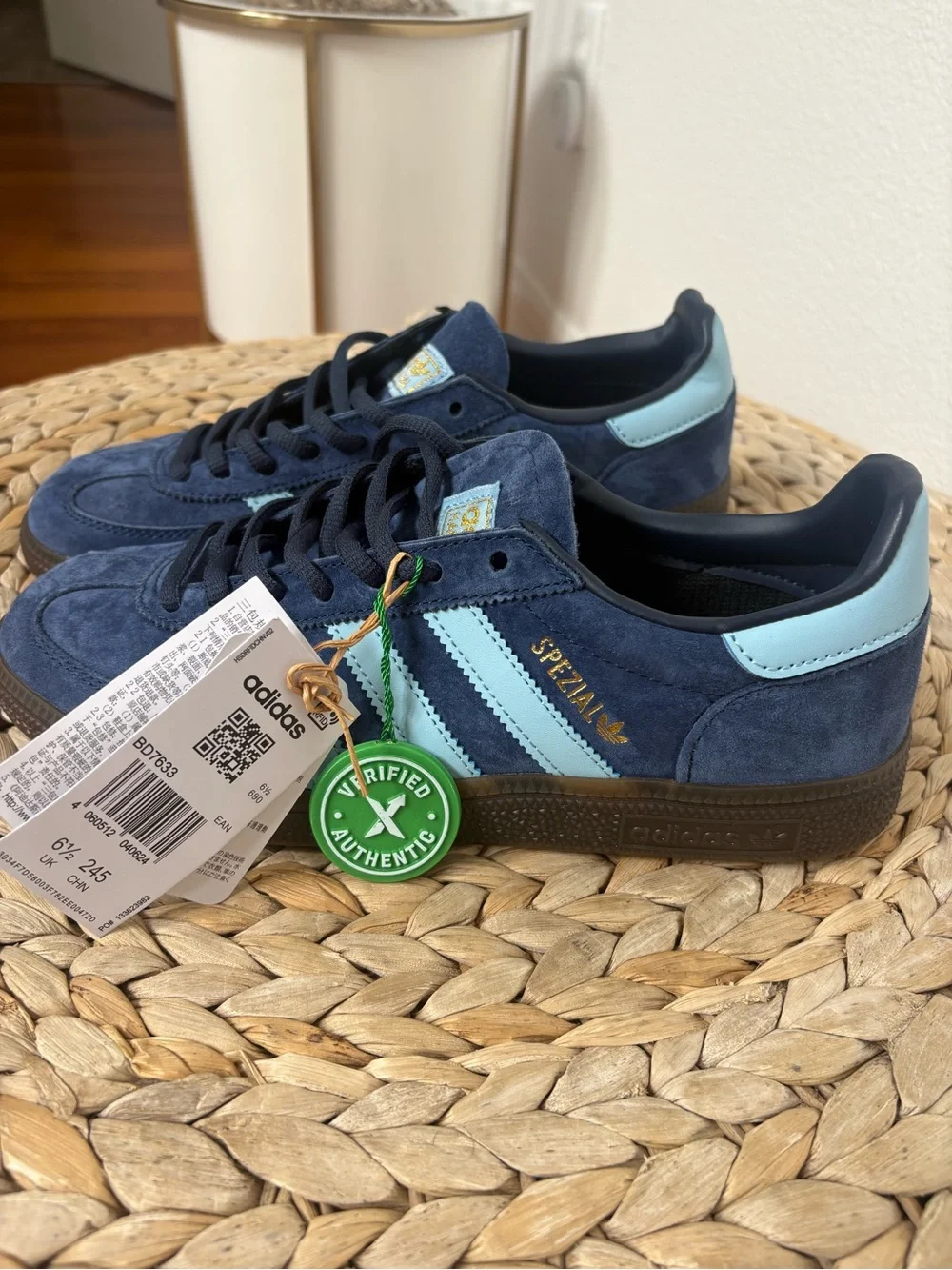 Adidas Spezial Suede Sneakers in Navy with Light Blue Stripes
